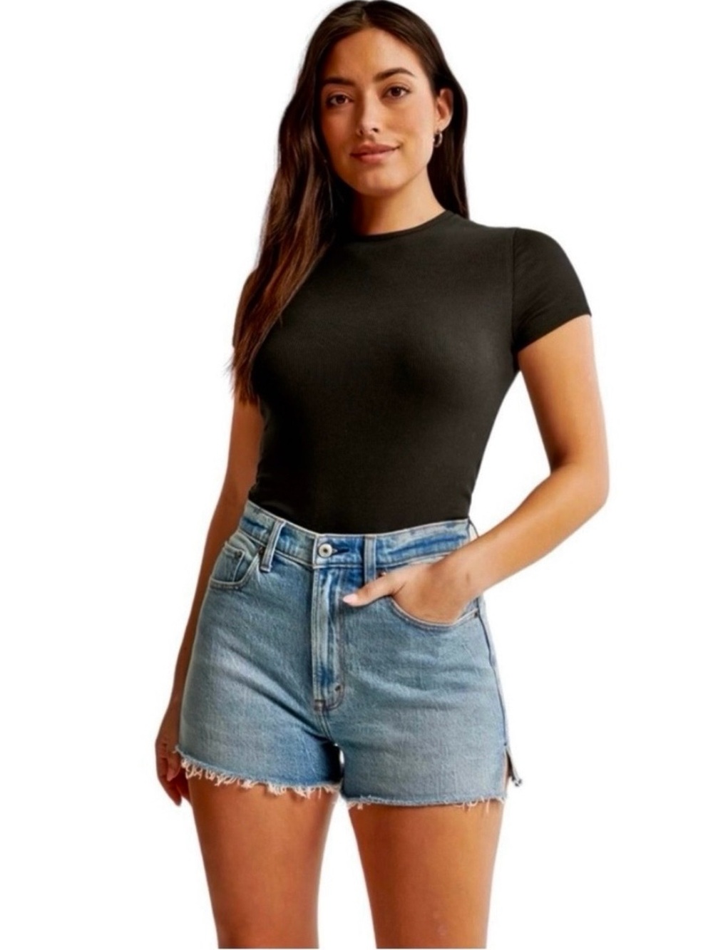 Abercrombie Fitch 12 (W31) Mom Denim Shorts High Rise Curve Love Women’s